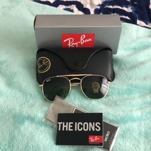 New Ray-Ban Marshal Hexagonal Flat Lens Sunglasses